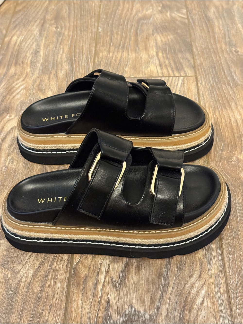 White Fox Riley Sandals in Black